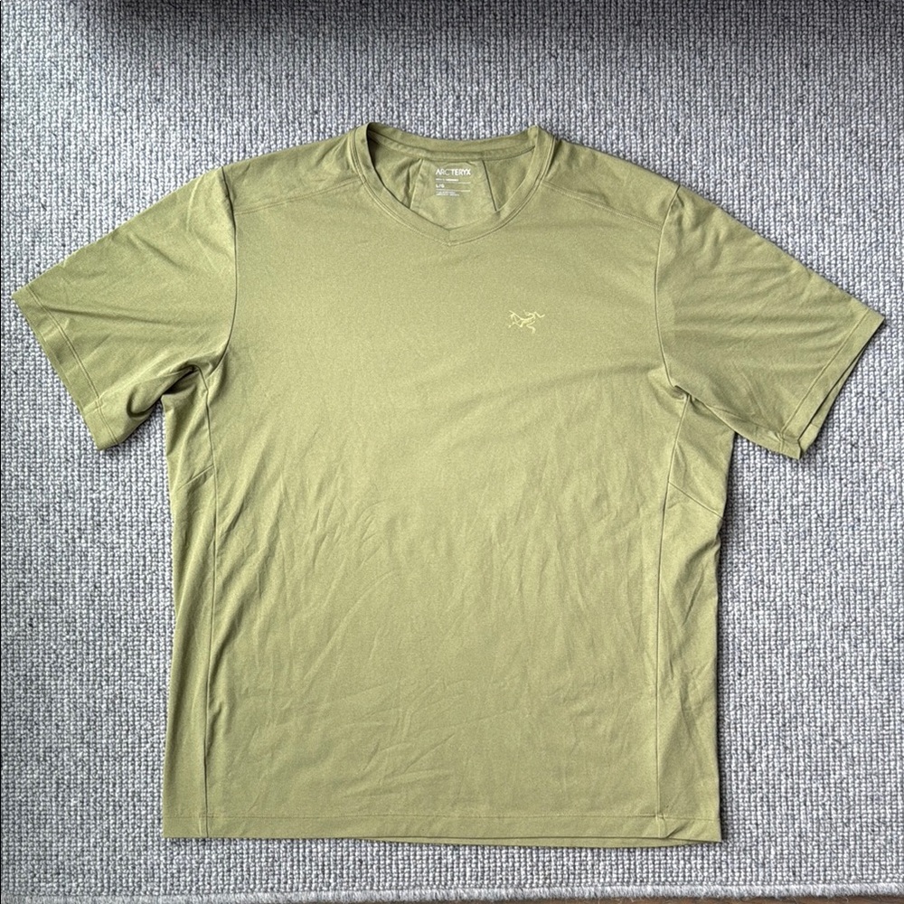 Arc'teryx Remige Shirt Crew Neck Olive Green T-Shirt Tee Hiking Workout